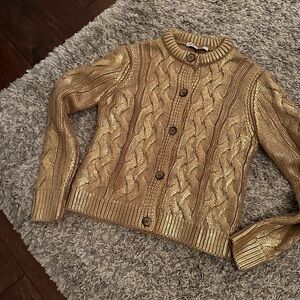 Ladies NWT Zara Medium Gold Sweater
